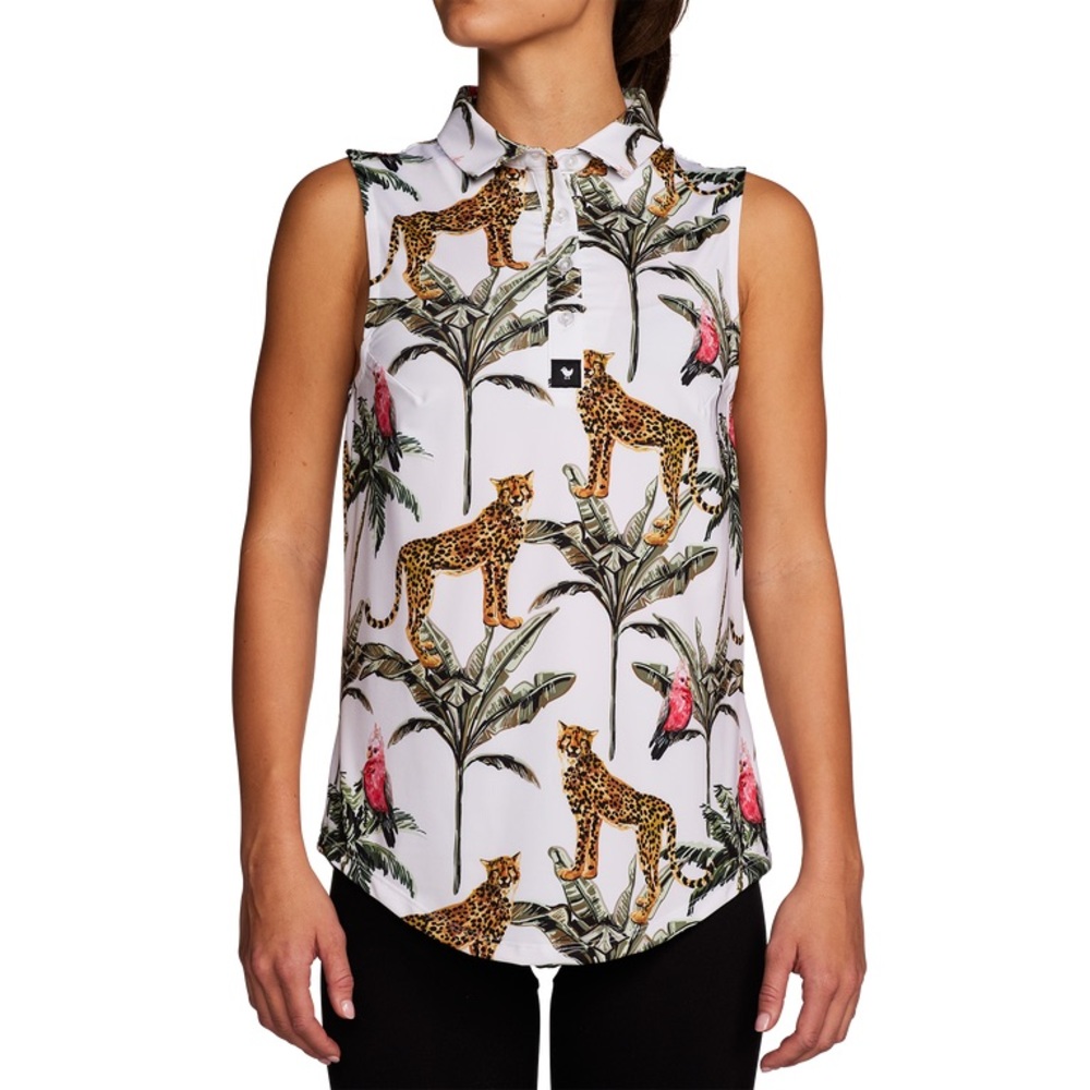 Bad Birdie Women’s Wildlife Sleeveless Polo Shirt. Size XS.
